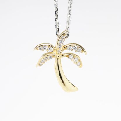 Picture of 14k Yellow Gold & Diamond Palm Tree Pendant