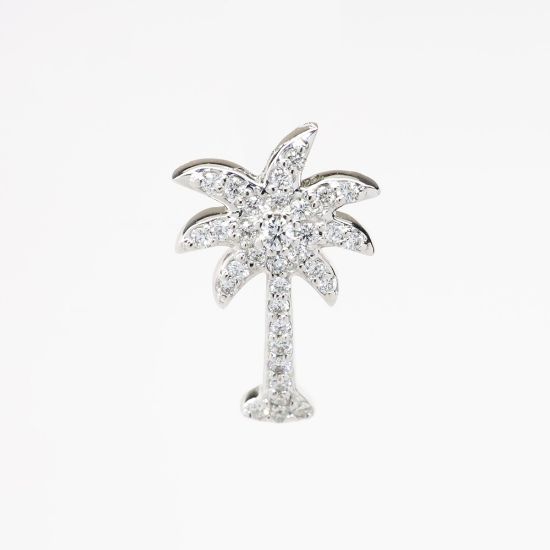 Picture of 14k White Gold & Diamond Palm Tree Pendant