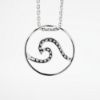 Picture of 14k White Gold & Diamond Wave Pendant