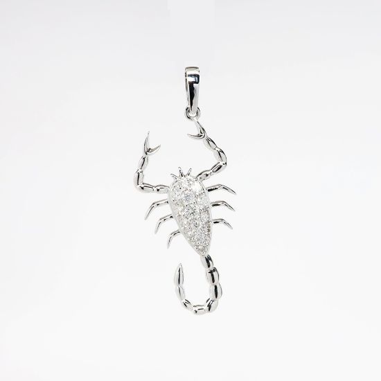 Picture of 14k White Gold & Diamond Scorpion Pendant