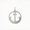 Picture of 14k White Gold & Diamond Anchor Pendant