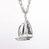 Picture of 14k White Gold & Diamond Sailboat Pendant