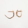 Picture of 14k Rose Gold & Diamond Cross Hoop Earrings