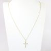 Picture of 14k Yellow Gold & Diamond Cross Pendant with Rope Chain