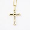 Picture of 14k Yellow Gold & Diamond Cross Pendant with Rope Chain