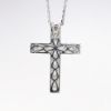 Picture of 18k White Gold & Pavé Set Diamond Cross Pendant 