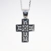 Picture of 14k White Gold & Diamond Cluster Cross Pendant