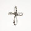 Picture of 14k White Gold with Brown & Colorless Diamonds Knotted Cross Pendant