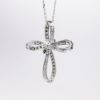 Picture of 14k White Gold with Brown & Colorless Diamonds Knotted Cross Pendant