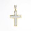 Picture of 10k Yellow Gold & Pavé Set Diamond Cross Pendant