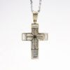 Picture of 10k Yellow Gold & Pavé Set Diamond Cross Pendant