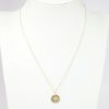 Picture of 14k Yellow Gold Disc with Engraved Tree Pendant Necklace