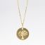 Picture of 14k Yellow Gold Disc with Engraved Tree Pendant Necklace