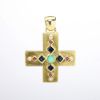 Picture of 18k Yellow Gold Multi Gemstone and Diamond Maltese Cross Pendant