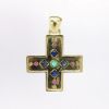 Picture of 18k Yellow Gold Multi Gemstone and Diamond Maltese Cross Pendant