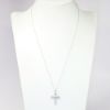 Picture of 10k White Gold, Blue Topaz & Diamond Cross Pendant Necklace