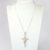 Picture of 14k Two-Tone Gold & Pavé Set  Diamond Cross Pendant Necklace