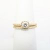 Picture of 14k Yellow Gold & Diamond Halo Bridal Ring Set