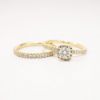 Picture of 14k Yellow Gold & Diamond Halo Bridal Ring Set