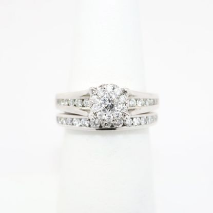 Picture of 14k White Gold & Channel Set Diamond Bridal Ring Set