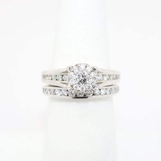 Picture of 14k White Gold & Channel Set Diamond Bridal Ring Set