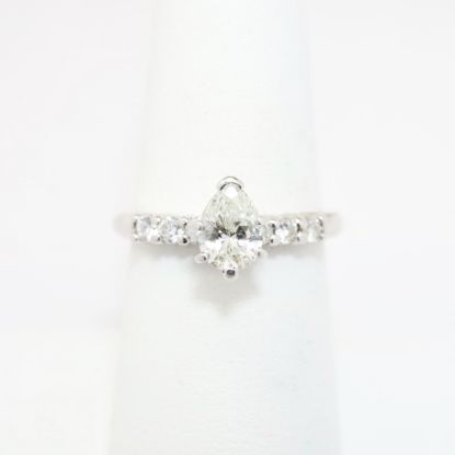 Picture of 14k White Gold & Pear Cut Diamond Engagement Ring