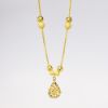 Picture of 22k Yellow Gold Beaded Necklace with Pierced Teardrop Pendant