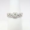 Picture of 14k White Gold & Round Brilliant Cut Diamond Bridal Ring Set with Woven Bands