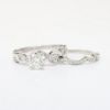 Picture of 14k White Gold & Round Brilliant Cut Diamond Bridal Ring Set with Woven Bands