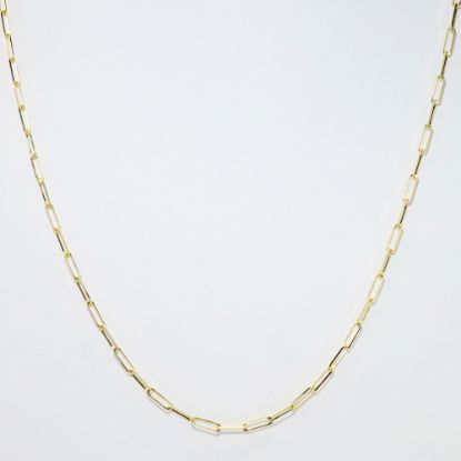 Picture of 14k Yellow Gold Delicate Paperclip Chain Necklace