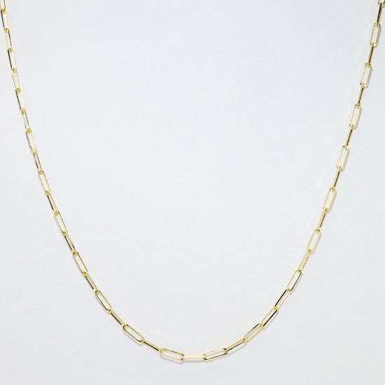 Picture of 14k Yellow Gold Delicate Paperclip Chain Necklace