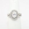 Picture of 14k White Gold & Oval Cut Diamond Solitaire with Halo Bridal Ring Set 