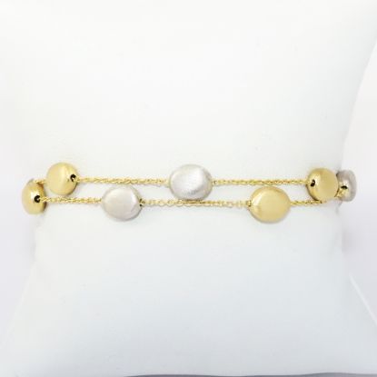 Picture of 14k Two-Tone Gold Textured 'Pebble' Station Bracelet