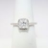 Picture of 14k White Gold & Square Brilliant Cut Diamond Solitaire Ring with Halo Accent