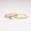 Picture of 14k Yellow Gold Diamond Solitaire Bridal Ring Set with Pavé Set Bands