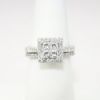 Picture of 14k White Gold Square & Round Cut Diamond Cluster Bridal Ring Set