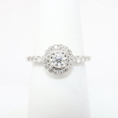 Picture of 14k White Gold & Old European Cut Diamond Halo Engagement Ring