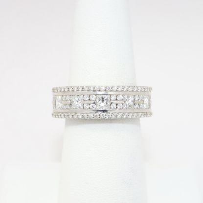 Picture of 14k White Gold & 4.00ct Diamond Cluster Eternity Ring