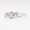 Picture of 14k White Gold & Diamond Solitaire Bridal Ring Set with Woven Bands