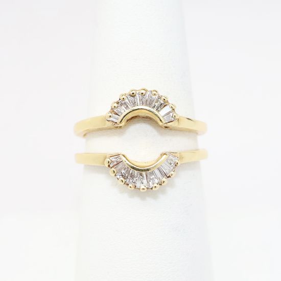 Picture of 14k Yellow Gold & Baguette Cut Diamonds Insert Ring Enhancer