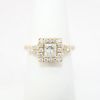 Picture of 18k Yellow Gold & Square Cut Diamond Engagement Ring with Halo 