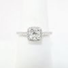 Picture of 14k White Gold & GIA Certified Square Cushion Cut Diamond Ring with Halo Mounting
