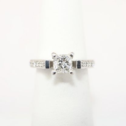 Picture of Platinum & Square Cut Diamond Solitaire Engagement Ring