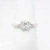 Picture of 18k White Gold & Square Cut Diamond Ring with Trillion Cut Diamond Accents