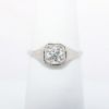 Picture of Antique Early Art Deco Etched 14k White Gold & Old European Cut Diamond Solitaire Ring