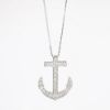 Picture of 14k White Gold & Diamond Anchor Pendant Necklace 