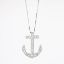 Picture of 14k White Gold & Diamond Anchor Pendant Necklace 
