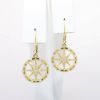 Picture of 14k Yellow Gold & Diamond Compass Rose Earrings 