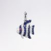 Picture of 14k White Gold, Sapphire, Diamond & Ruby Angelfish Pendant