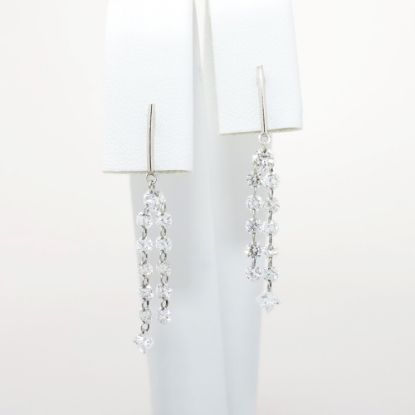 Picture of 18k White Gold & 'Floating' Diamonds Dangle Earrings